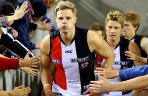 Nick Riewoldt still leads from the front for the Saints.